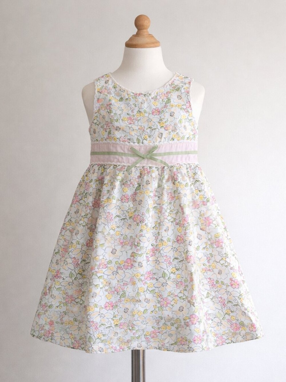 Osh Kosh Genuine Kids Girls size 3T Summer Dress Cotton Flower Print with Bow